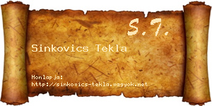 Sinkovics Tekla névjegykártya